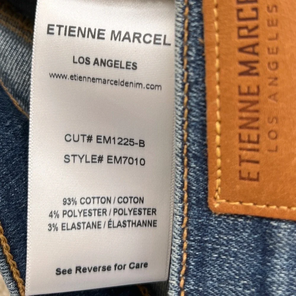 ETIENNE MARCEL Womens Blue Denim Skinny Jeans with‎ Red Zipper Ankle Size 24